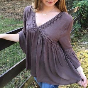 Mocha Bell Sleeve Top